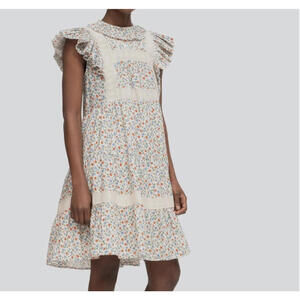 SEA NEW YORK white floral cotton mini dress sz10